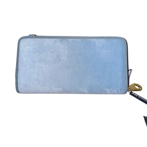 Juicy Couture Dusk Blue Velour Ella L. ‘Have No Fear’ Z/A Wallet w/ Chain Strap - Picture 5 of 12